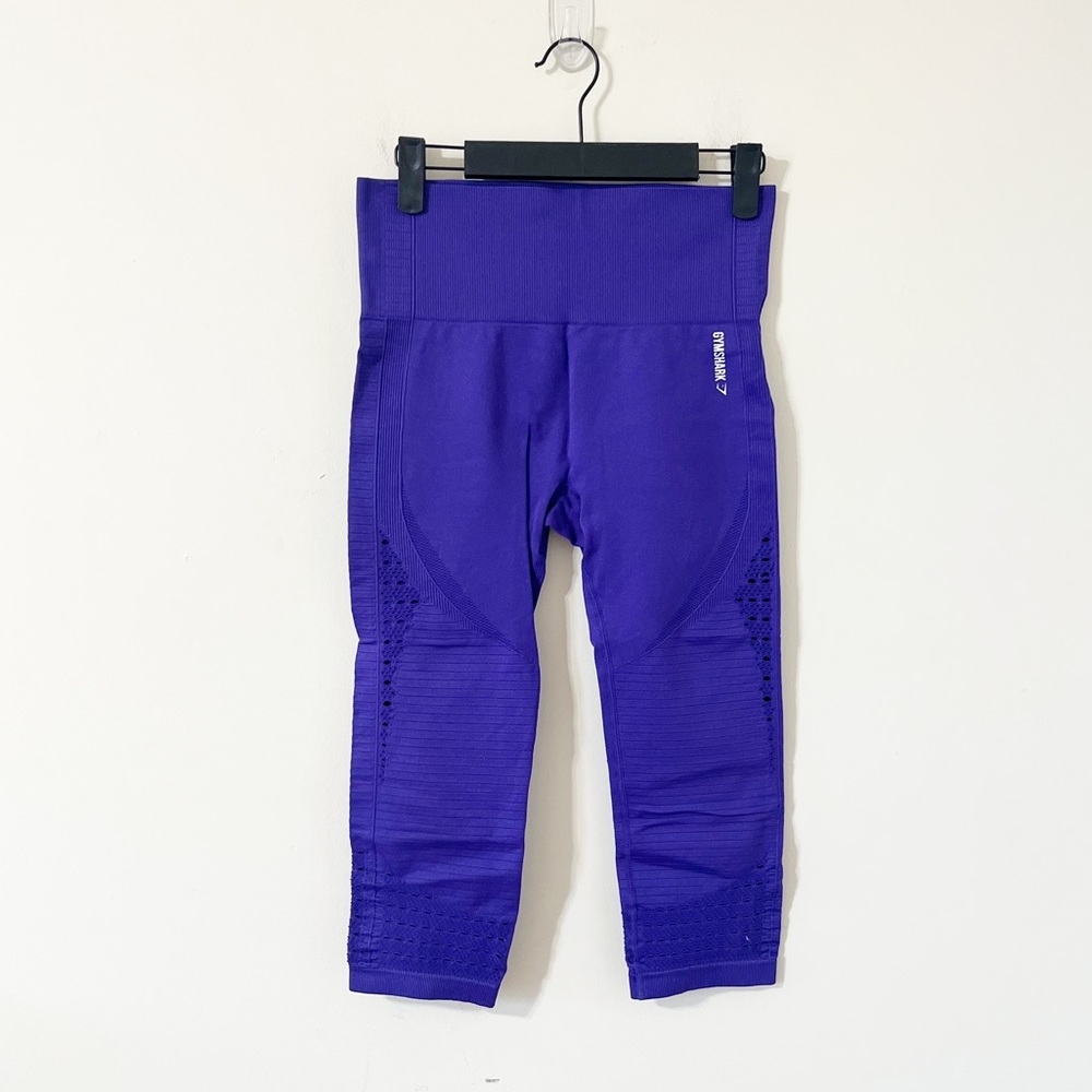 Gymshark Energy Seamless Indigo Purple Cropped Leggings Size Medium